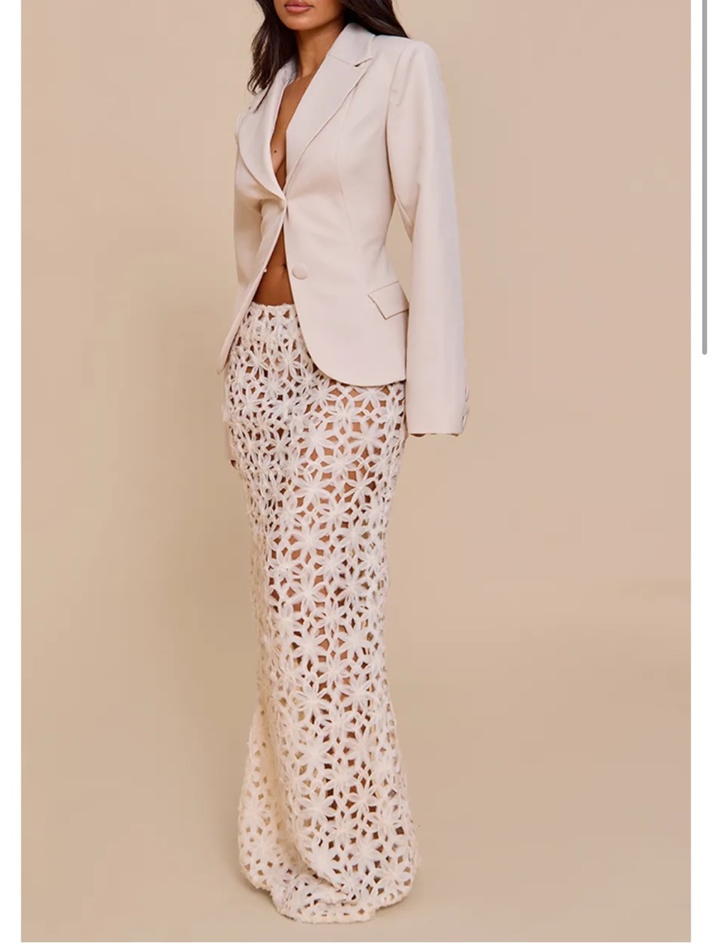 PLT follower crochet coverup skirt applique patterned maxi skirt